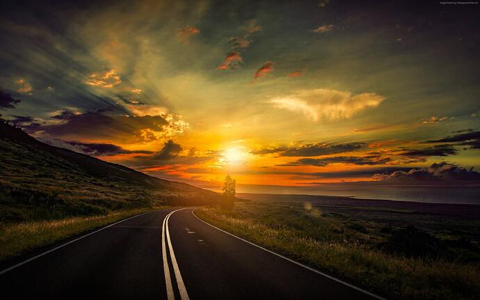 road-2880x1800-5k-4k-wallpaper-8k-clouds-sunset-12465