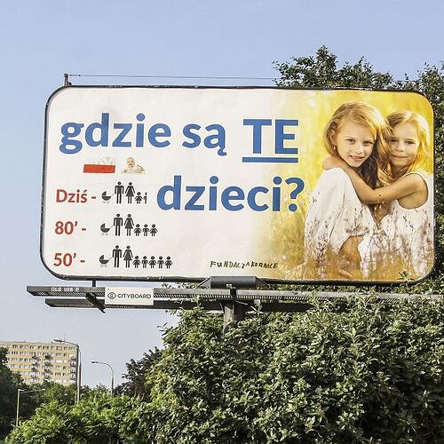 z28661881ICR,Billboard-z-napisem--Gdzie-sa-TE-dzieci--