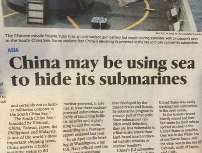 China finally discovers how to use a sub